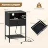 COSTWAY 2 tables de chevet, table d'appoint avec station de Voir les images du produit 3