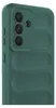 A close-up, angled view of a dark green phone case. Produktbild-Vorschau