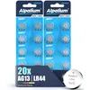 Two blister packs of button cell batteries are shown, with a single battery in the foreground. Produktbild-Vorschau