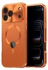 A close-up studio shot of an orange phone case with a magnetic ring and a phone inside. Náhľad obrázku produktu