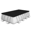 A rectangular above-ground swimming pool with a black cover, shown from a side angle on a white background. Produktbild-Vorschau