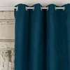Ösengardine Cordoptik einfarbig petrolblau 140x260cm Produktbild-Vorschau 2