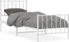 Rám postele s čelem a podnožkou kovový bílý 80x200 cm Náhled obrázku produktu 1