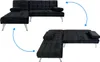 Schlafsofa Miranda mit Chaiselongue Velvet Schwarz Produktbild-Vorschau 5