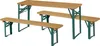 A wooden table and two benches set against a white background. Podgląd zdjęcia produktu