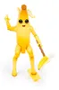A toy figure of a banana character standing on a skateboard, holding a pickaxe with a banana on it. Podgląd zdjęcia produktu