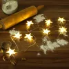 LED Lichterkette Backförmchen goldene Sterne - 8 warmweiße LED - Batteriebetrieb - L: 1,4m - gold Produktbild-Vorschau