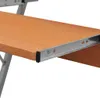 A close-up view of a wooden shelf with a metal slide mechanism attached to its underside. Produktbild-Vorschau