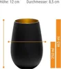 Stölzle Lausitz Becher 6er Set 465 ml matt schwarz und gold Voir les images du produit 10