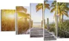 Bild auf Leinwand - Leinwandbild - 5 Teile - Strand Palmen Produktbild-Vorschau 1