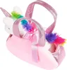 A plush unicorn toy inside a pink handbag. Produktbild-Vorschau