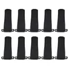A set of ten black walkie-talkie belt clips arranged in two rows of five. Voir les images du produit