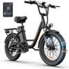 A black electric mountain bike is shown against a white background, with a close-up view of its features and a digital display. Produktbild-Vorschau