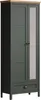 A tall, narrow wardrobe with two doors and a drawer at the bottom, set against a white background. Podgląd zdjęcia produktu