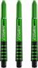Three green dart shafts arranged side-by-side on a white background. Anteprima dell’immagine prodotto