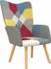 vidaXL Relaxsessel Patchwork Stoff Produktbild-Vorschau 1
