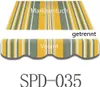 A product image showing two parts of an awning with a striped pattern and text labels. Produktbild-Vorschau