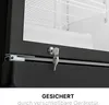 A close-up view of a refrigerator door lock and key. Produktbild-Vorschau