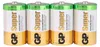 Four D-size alkaline batteries in a row. Produktbild-Vorschau