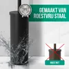 Avalo Toiletborstel Met Houder - Vrijstaand - RVS Zwart - Productafbeelding-voorbeeld 7