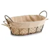 Cesto per pane Zeller, metallo/tessuto, 30x21x11 cm, crema Anteprima dell’immagine prodotto 1