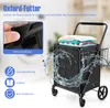 A black shopping trolley filled with clothes, with water splashing around it. Voir les images du produit