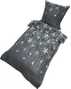 A duvet cover and pillowcase set with a star pattern. Produktbild-Vorschau