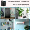 Collage showing different placement options for a mini camera in various home settings. Produktbild-Vorschau