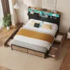 INONEFT Polsterbett 140x200cm mit USB-Ladegerät,Bett mit Produktbild-Vorschau 3