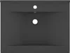 vidaXL Luxus-Waschbecken mit Hahnloch Matt-Dunkelgrau 60x46 Produktbild-Vorschau 8