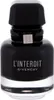 A black perfume bottle with a silver logo and text. Voir les images du produit