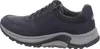 Side view of a men's blue walking shoe with a gray sole. Produktbild-Vorschau