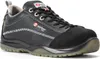 A black safety shoe is shown against a white background. Produktbild-Vorschau