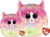 Two plush cat toys of different sizes with colorful polka dot patterns and large glittery eyes. Produktbild-Vorschau