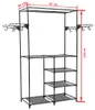 vidaXL Vešiak na kabáty z ocele a vlny 87x44x158 cm čierny Náhľad obrázku produktu 5