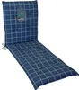 A blue and white checkered chaise lounge cushion on a white background. Produktbild-Vorschau