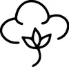 A line drawing of a cotton flower. Produktbild-Vorschau