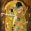 Wallario Design Wanduhr Der Kuss von Klimt aus Echtglas, Produktbild-Vorschau 1