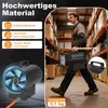 A man is carrying a gas heater in a warehouse. Produktbild-Vorschau