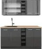 Singleküche Vicco R-Line Anthrazit Hochglanz/Anthrazit 160 Produktbild-Vorschau 1