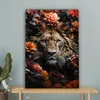 MuchoWow® - Leinwandbilder - Löwe - Tier - Natur - Floral - Produktbild-Vorschau 4