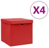 vidaXL Úložné boxy s víkem 4 ks 28x28x28 cm Červený Náhled obrázku produktu 6