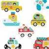 Tooky Toy Puzzle en bois Montessori Véhicules Voitures Voir les images du produit 2