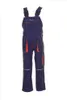 A pair of blue and orange children's overalls is displayed against a white background. Produktbild-Vorschau