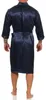 Herren Morgenmantel Robe Bathrobe Bademantel Satin, Blau L Produktbild-Vorschau 3