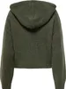 The back view of a green knitted hoodie. Produktbild-Vorschau