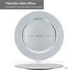 6x Platzteller Silber Glitzer Ø33cm Dekoteller leicht Produktbild-Vorschau 6