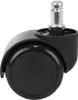 A close-up studio shot of a black office chair caster wheel with a silver stem. Náhled obrázku produktu