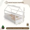 Crazy Pine Letto a Casetta Bianco con Cassetto 90x190 cm – Anteprima dell’immagine prodotto 3