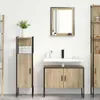 vidaXL Badezimmermöbel-Set mit Regal mit Tür 3 pcs Braun Produktbild-Vorschau 2